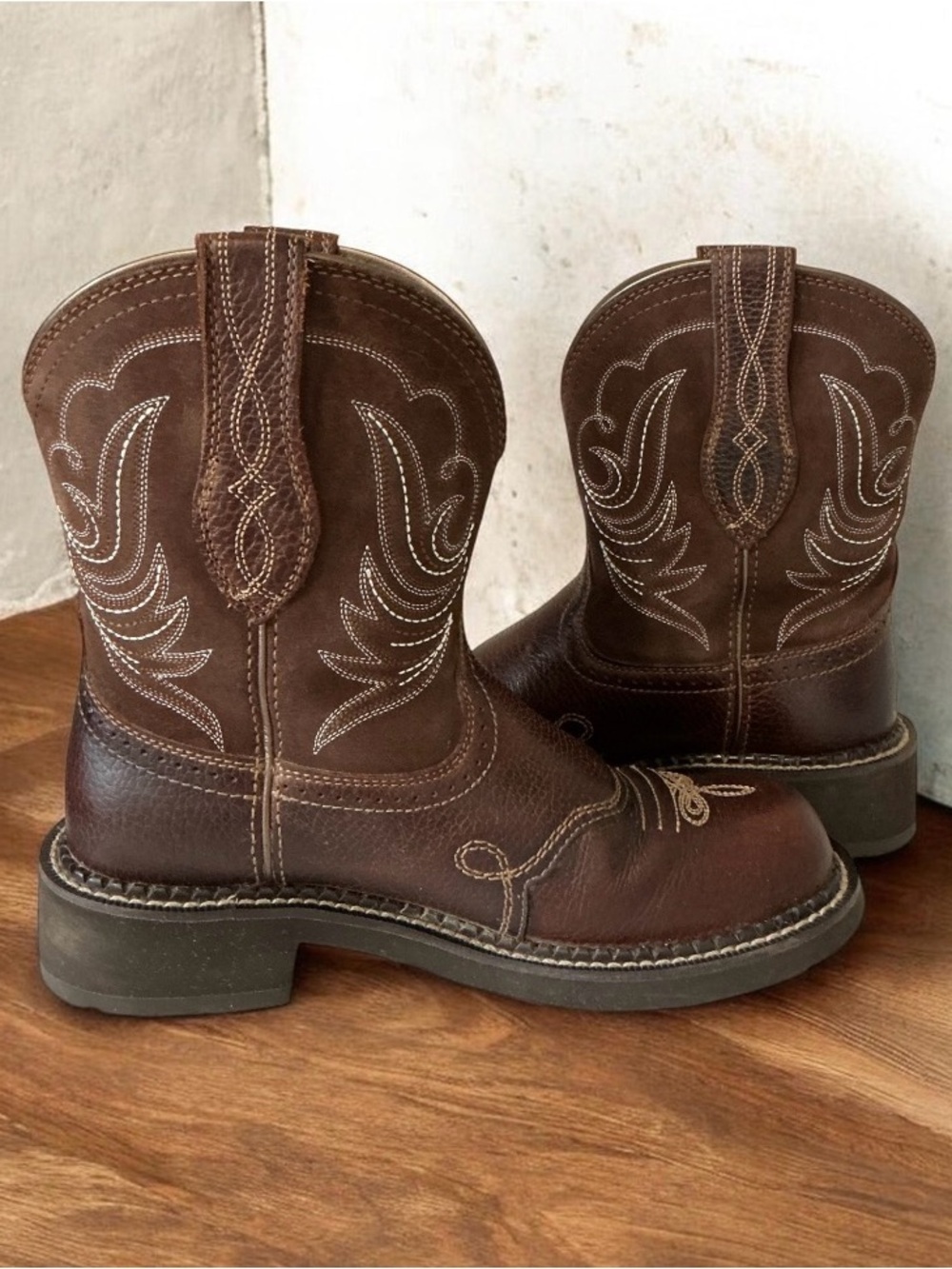 Ariat Fatbaby Heritage Dapper Women’s Western Pull-On Boots Embroidered Size 7B